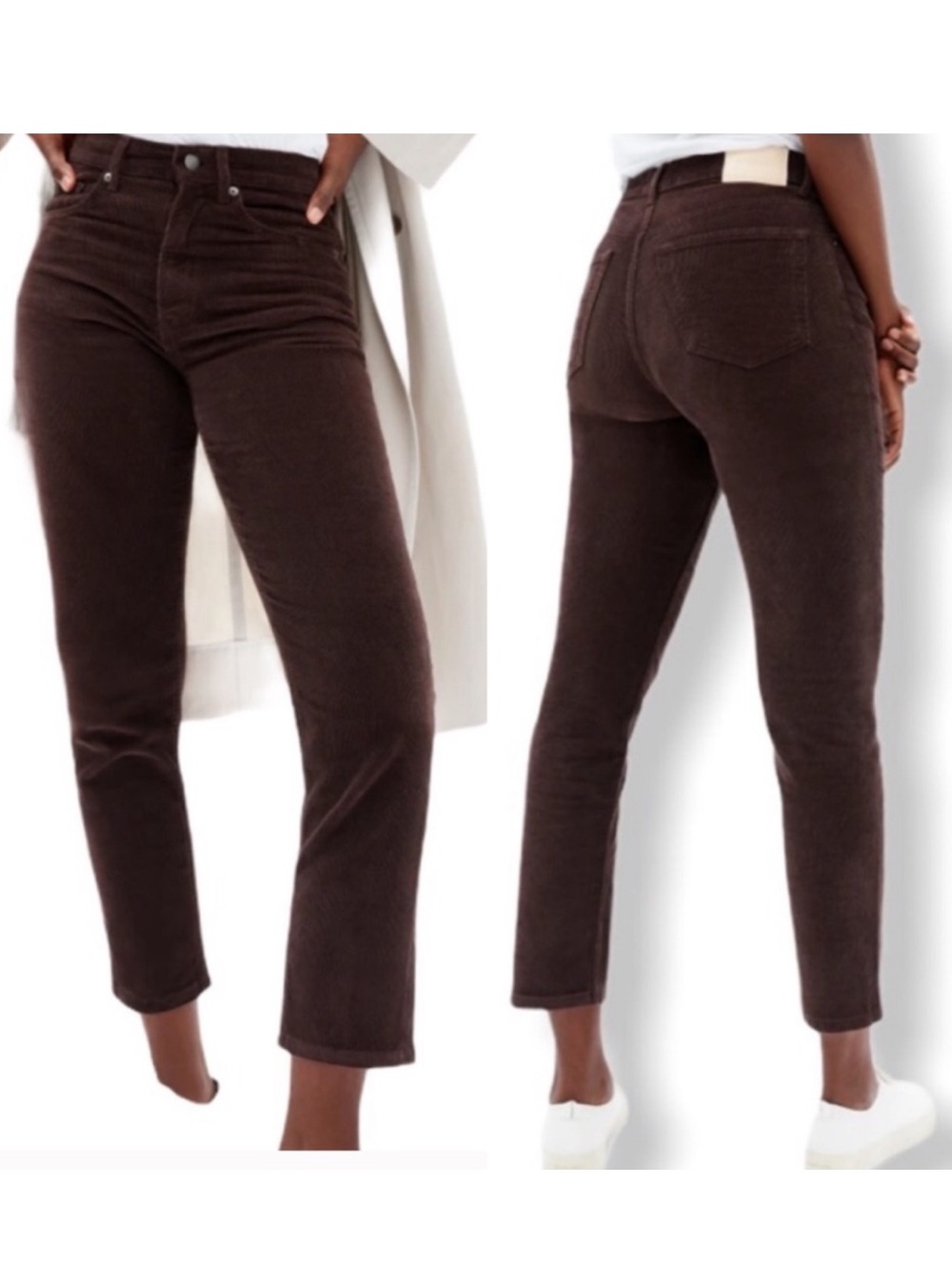 🟤 Everlane Baby Cord Cheeky
Crop Dark Brown Size 27